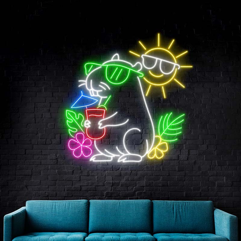 Custom Capybara Summer Vibes Neon Sign