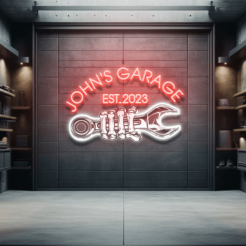 Custom Garage Neon Sign for Men Garage Led Neon Sign