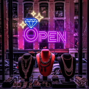 Diamond Open Indoor Neon Sign Business Wall Decor Art