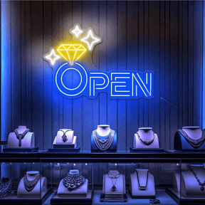 Diamond Open Indoor Neon Sign Business Wall Decor Art