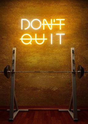 Don't Quit Neon Signs for Home Gym Decor