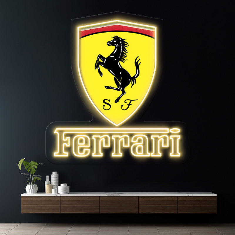 Ferrari neon wall sign with decor