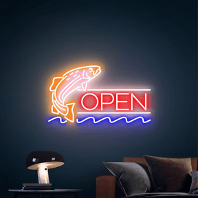 Fish Open Neon Sign Led Shop Decor Neon Sign