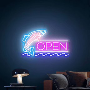 Fish Open Neon Sign Led Shop Decor Neon Sign