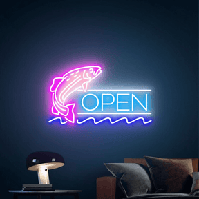 Fish Open Neon Sign Led Shop Decor Neon Sign