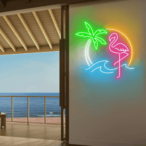 Flamingo Palm Tree Neon Sign Bedroom Decor Sign