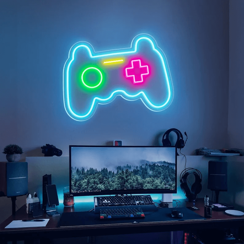 Gamepad LED Neon Lights Sign Gaming Room Wall Decor