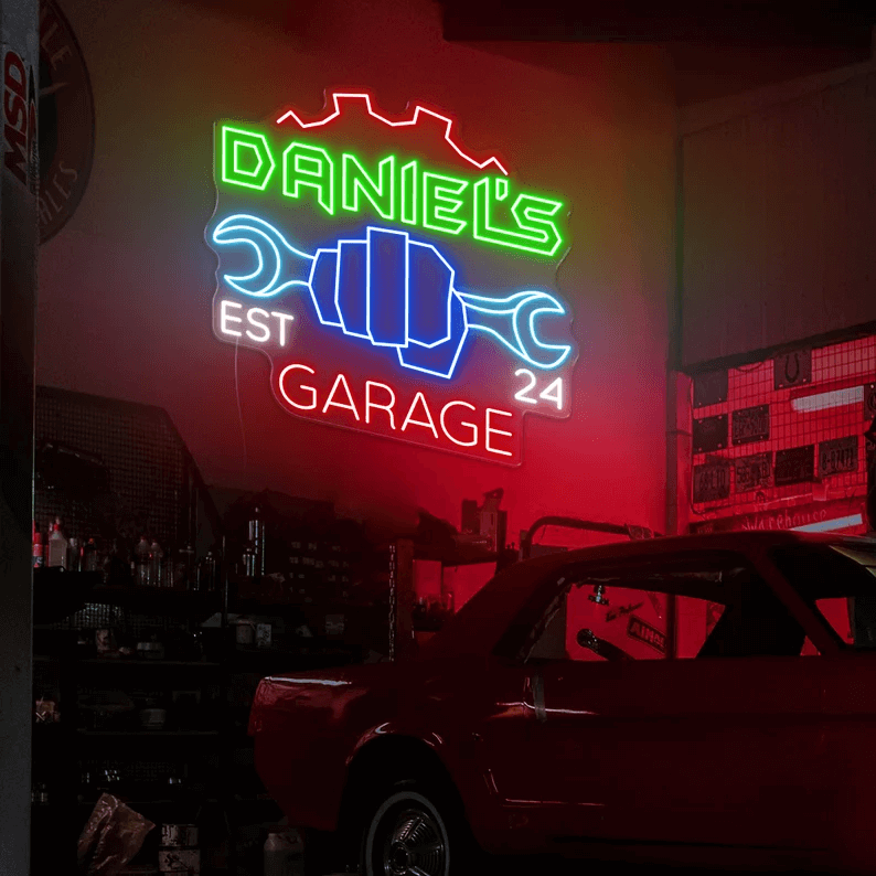 Garage Code Sign Garage Neon Sign Personalized Garage Sign for Men