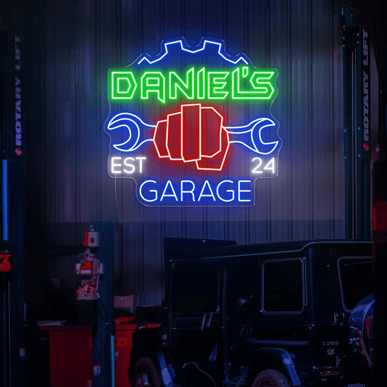 Garage Neon Sign Personalized Garage Sign for Men