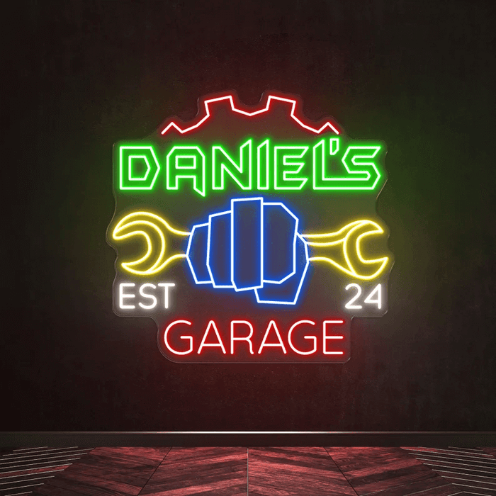 Ics Neon Sign Garage Neon Sign Personalized Garage Sign for Men