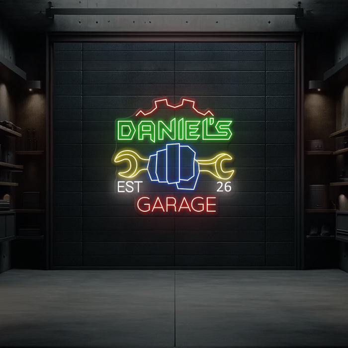 Garage Neon Sign Personalized Garage Sign for Men