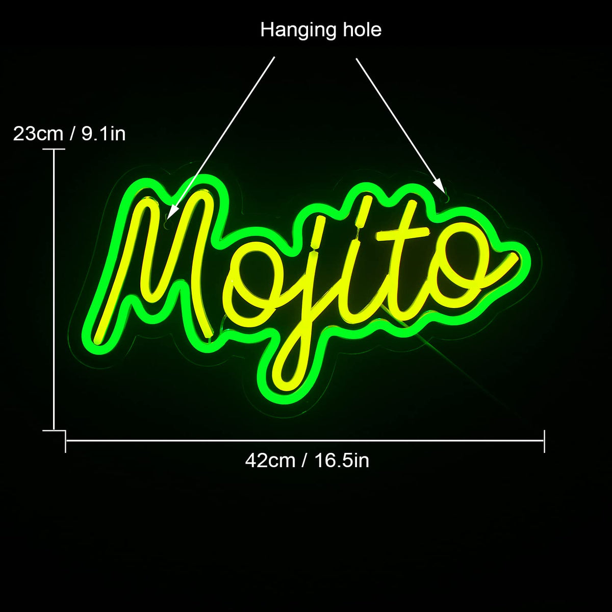 Green Mojito Neon Sign Led Light Up Wall Art