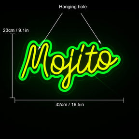 Green Mojito Neon Sign Led Light Up Wall Art