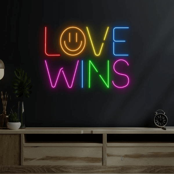 Love Wins Led Sign LGBTQ Happy Pride Day Neon Sign