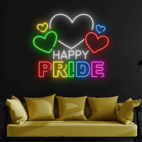 Happy Pride Day Neon Sign  LGBT Couple Gifts