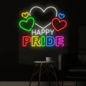 Happy Pride Day Neon Sign  LGBT Couple Gifts