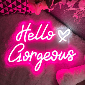 Hello Gorgeous Neon Sign for Home&Shop&Party Decor