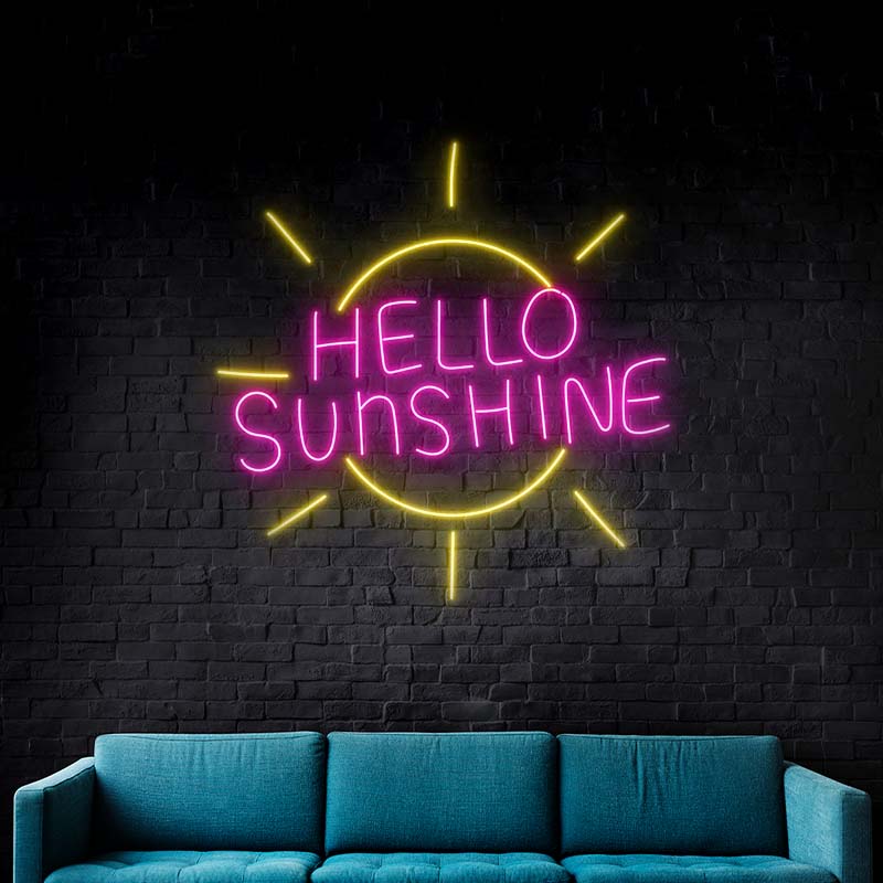 Hello Sunshine Neon Sign Custom Summer Party Decor Sign