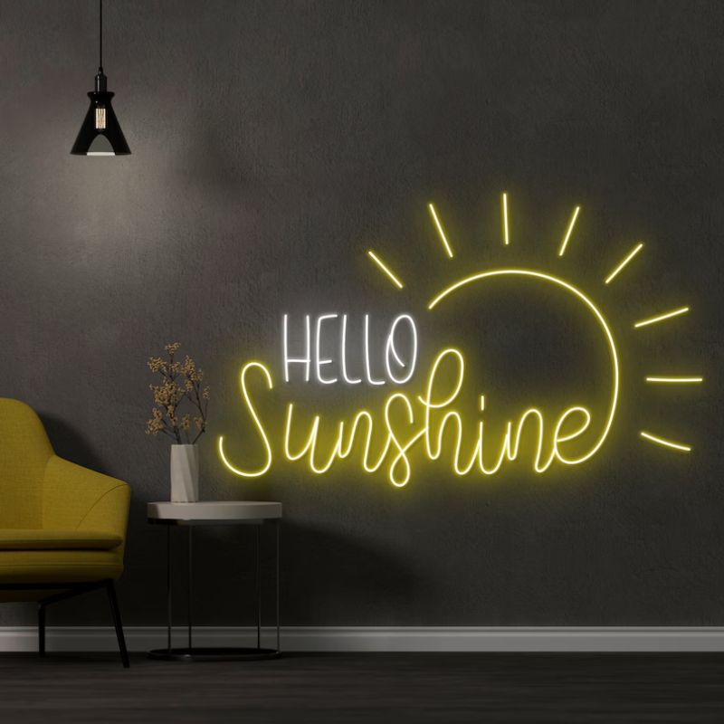 Hello Sunshine Neon Sign Home Shop Wall Decor