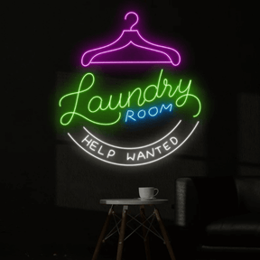 Help Wanted Laundry Neon Sign Laundry Room Led Sign