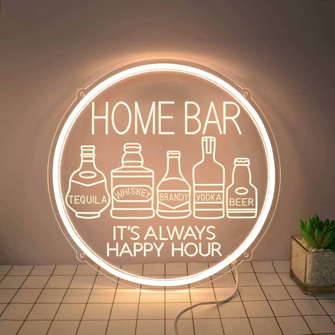 Neon Bar Sign Pub Beer Wine Wall Art Decor Sign