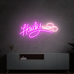 Howdy Neon Sign Led Cowboy Hat Neon Sign