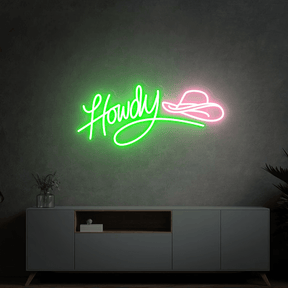 Howdy Neon Sign Led Cowboy Hat Neon Sign