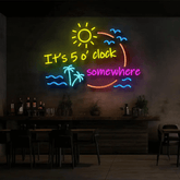 It's 5 O“clock  Somewhere Led Neon Sign Shop Decor Led Neon Sign