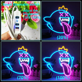 King Boo Neon Sign Ghost Led Neon Light Sign