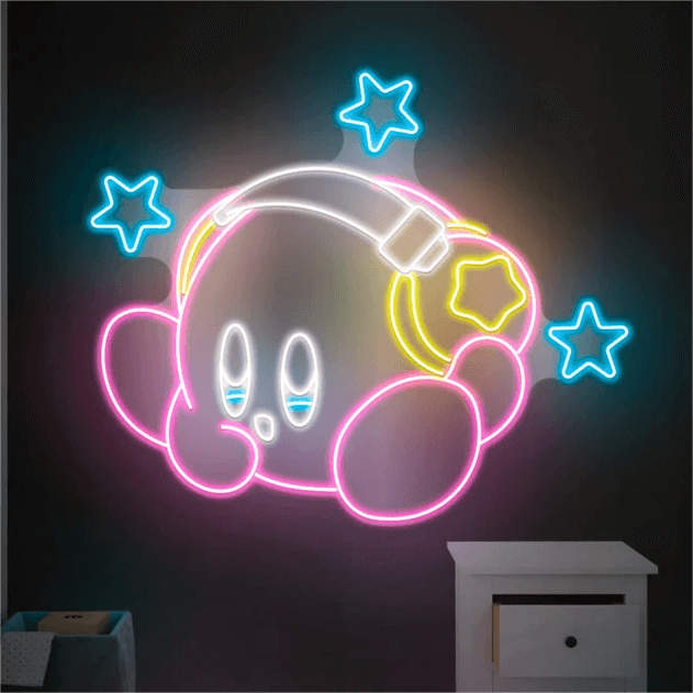 Kirby Neon Sign Anime Neon Sign Gaming Room Decor Sign