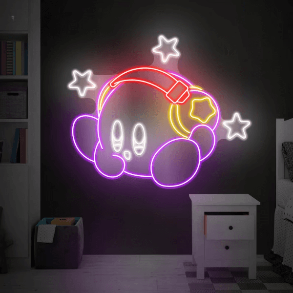 Kirby Neon Sign Anime Neon Sign Gaming Room Decor Sign