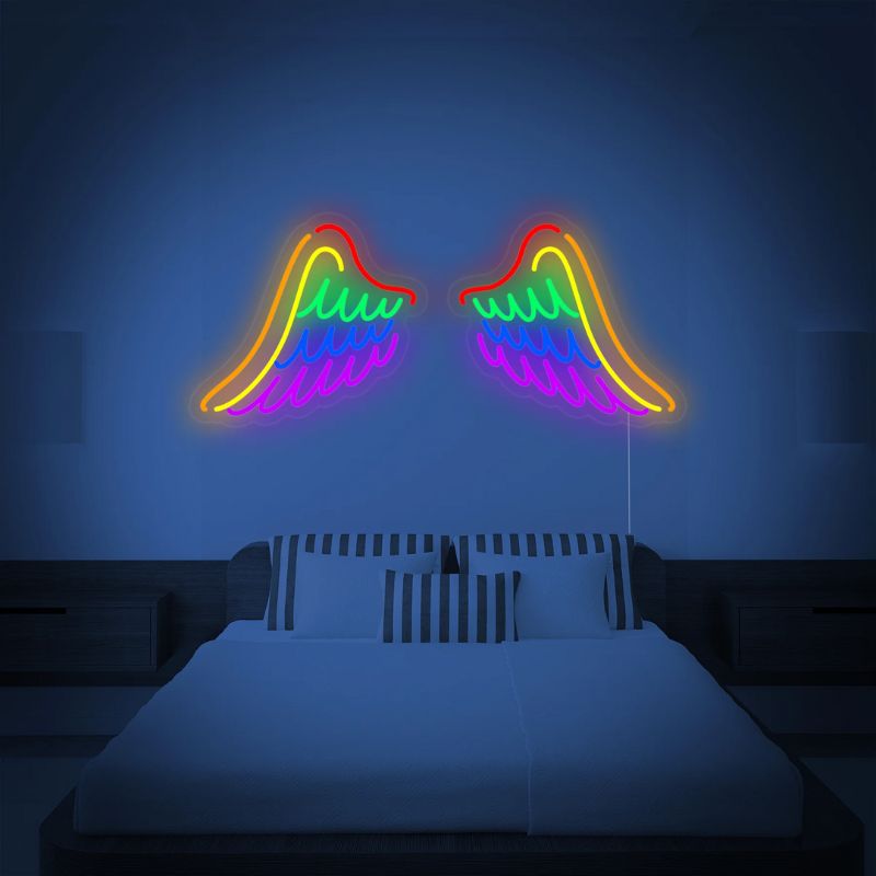 LGBT Rainbow Wings Led Neon Sign Wall Decor Art