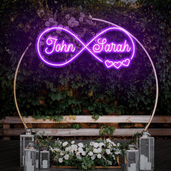 Last Name Neon Sign for Wedding Decor Personalized Name Sign