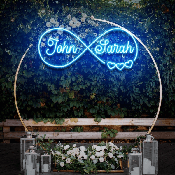 Last Name Neon Sign for Wedding Decor Personalized Name Sign