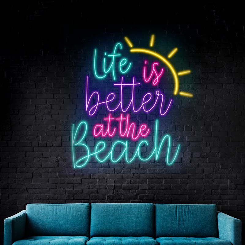 Life is Better At The Beach Led Neon Sign Custom Summer Neon Sign