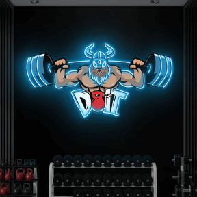 Lifting Barbell LED Neon Sign Gym Game Room Decor Sign