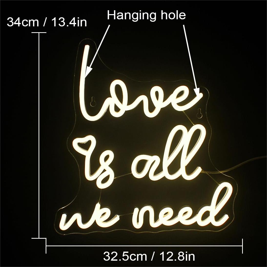 Love Is All We Need Neon Sign