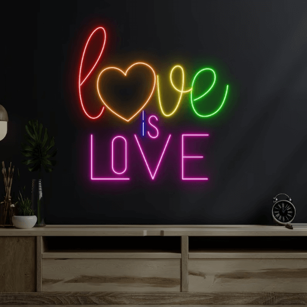 Love Is Love Neon Sign Happy Pride Day Led Sign LGBT Couple Gifts