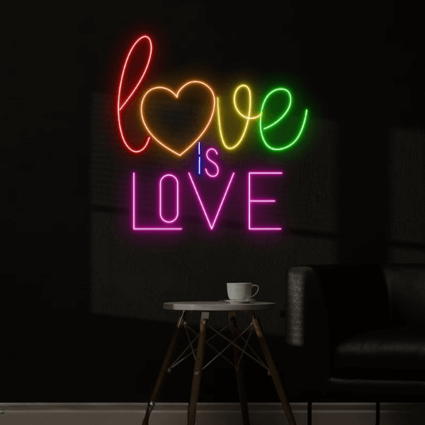 Love Is Love Neon Sign Happy Pride Day Led Sign LGBT Couple Gifts