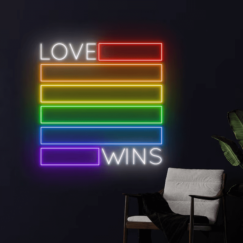 Love Wins LGBT Flag Neon Sign Pride Led Sign