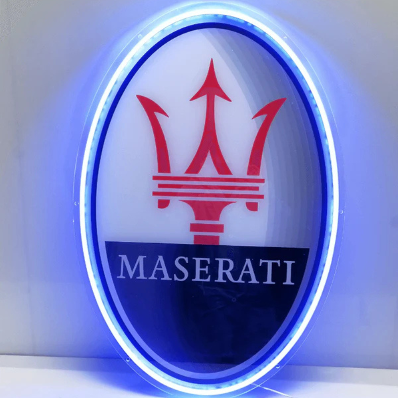 MASERATI Car Logo Led Neon Sign Garage Wall Decor