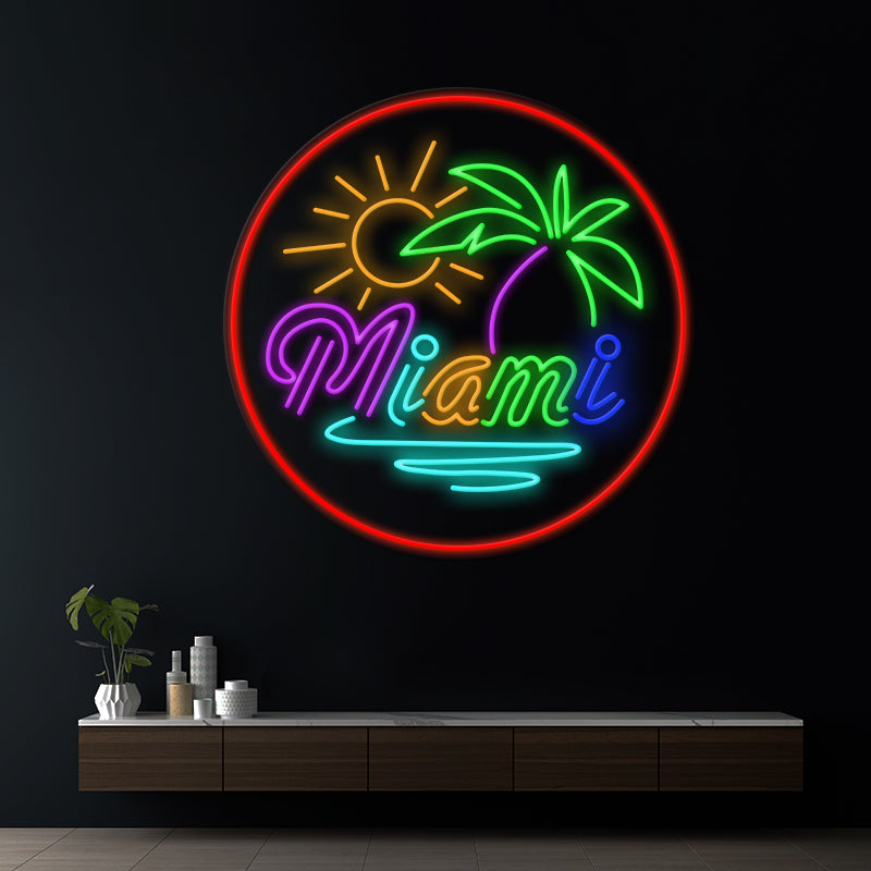 "Miami Beach Bar" LED Neon Sign