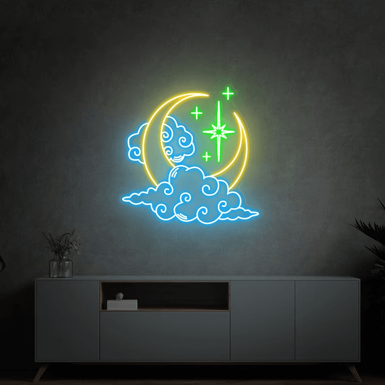 Moon Cloud Star Neon Sign Wall Decor