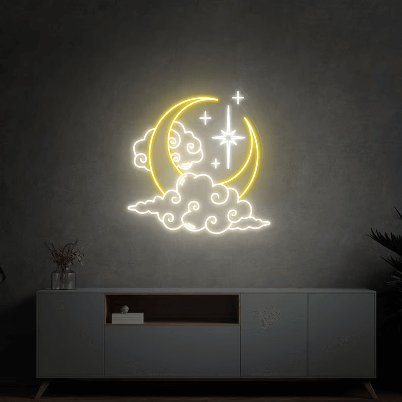 Moon Cloud Star Neon Sign Wall Decor