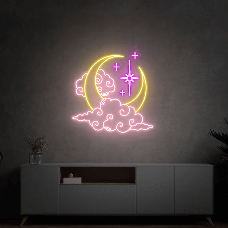 Moon Cloud Star Neon Sign Wall Decor