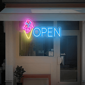 Neon Open Ice Cream Open Sign Custom Neon Sign