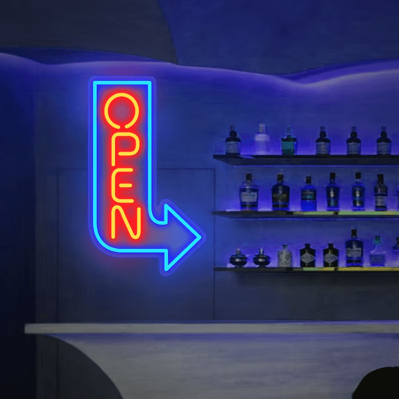 Open Arrow Neon Sign Led Business Open Sign