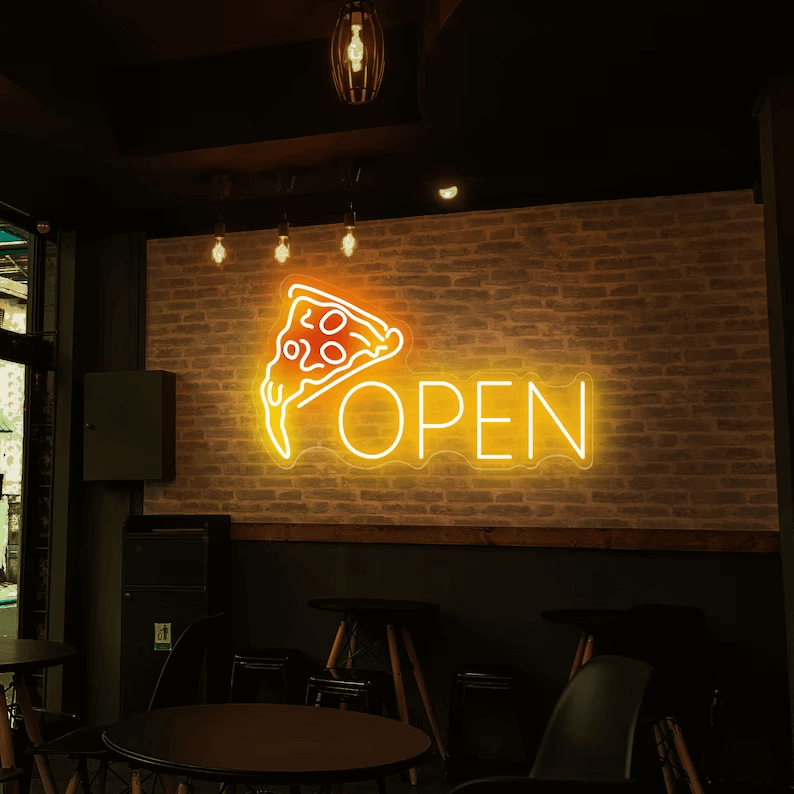 Open Pizza Led Neon Sign Restaurant Wall Decor Sign