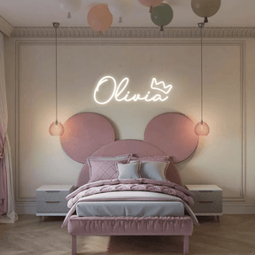 Personalized Crown Neon Sign with Name for Kids Room