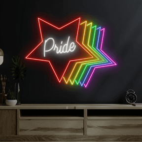 Rainbow Pride Star Led Sign LGBT Pride Lover Sign